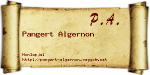 Pangert Algernon névjegykártya